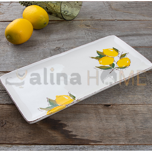 KSV PORSELEN BATON SUNUM TABAĞI LİMON DESEN 36 CM ADET 1*6