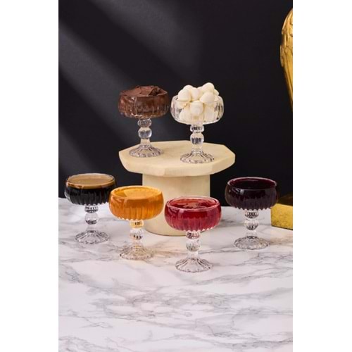 LVN CRYSTELLA CAM AYAKLI 6 LI SUNUMLUK 6,5x8 CM 1*24