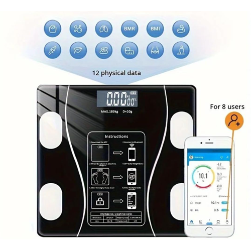 ZMAX BASKÜL VÜCUT YAĞ ANALİZİ ÖZELLİKLİ BLUETOOTH BAĞLANTILI 1*10