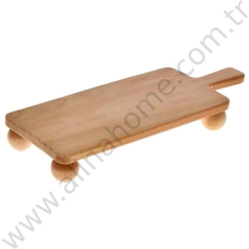 MOKKA AHŞAP SUNUMLUK TOP AYAKLI KULPLU DİKDÖRTGEN 30x14 CM 1*18
