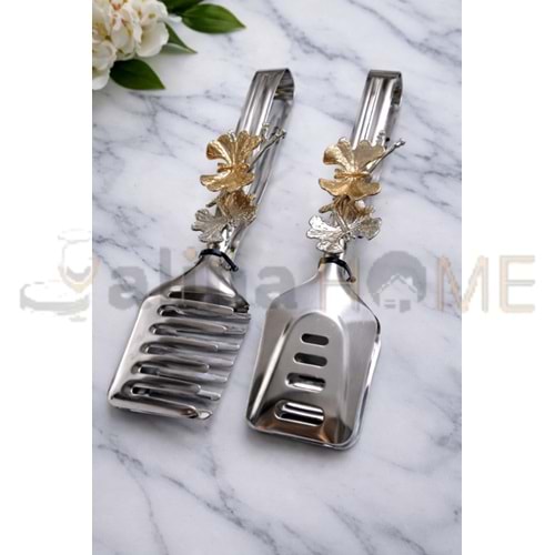 BZD IVORY SUNUM MAŞASI SETİ 2 Lİ GÜMÜŞ KELEBEK FİGÜRLÜ 1*30