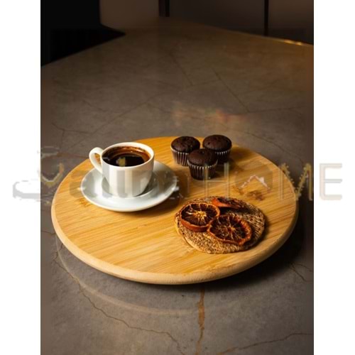 MLN BAMBU SUNUMLUK DÖNERLİ YUVARLAK 30 CM 1*12
