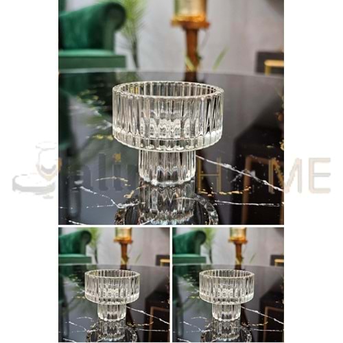 MLN CAM 6 LI ÇİZGİLİ AYAKLI LOKUMLUK 5,5 CM KASE 1*20