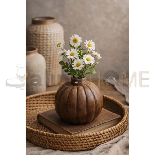 MLN SERAMİK PİNTEREST ÇİZGİLİ TOP VAZO 10 CM 1*24