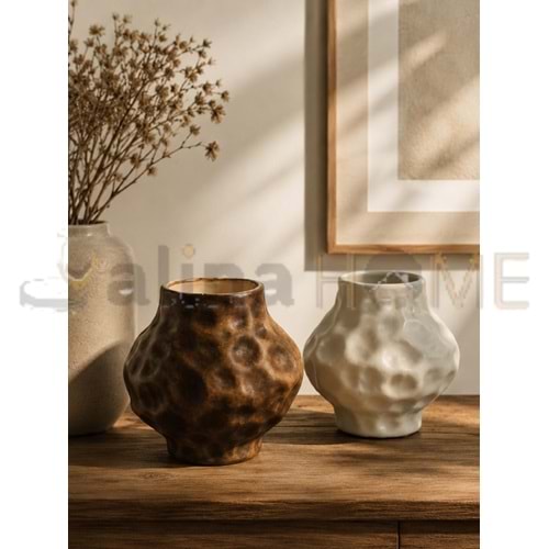 MLN SERAMİK VAZO ORGANİK MODEL 15 CM 1*18