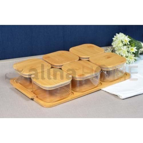 ALP BAMBU 6 LI KAHVALTILIK AKRİLİK KASE 1*9