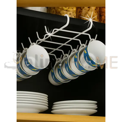 NİL METAL ASKILIK DOLAP İÇİ FİNCAN ASKILIĞI 10 KANCALI BEYAZ 1*24
