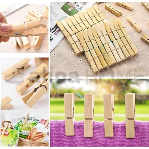 NEROX AHŞAP MANDAL 20 Lİ BAMBU 1*120