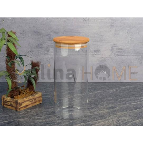 PBT HOME CAM KAVANOZ BAMBU KAPAKLI 20 CM 1*12