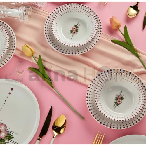 ALİNA HOME PEMBE PERA YUVARLAK ÇORBA KASESİ 16 CM 1*12