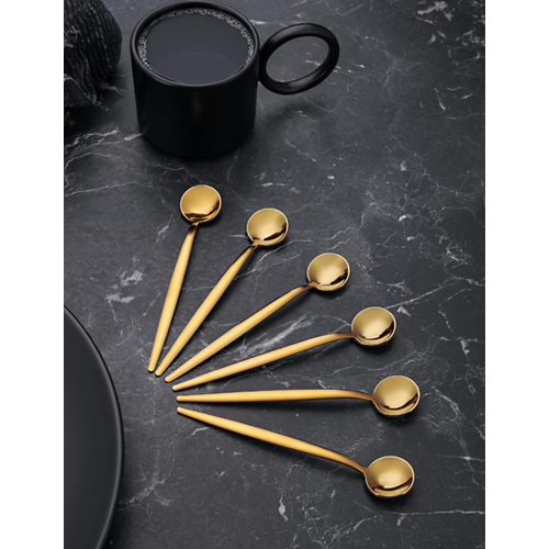 PARİS LİSBONE METAL ÇAY KAŞIĞI UZUN SAPLI GOLD 6 LI 13 CM 1*100