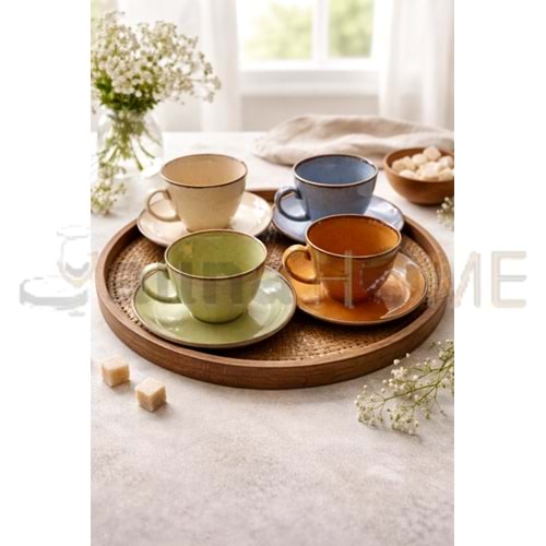 PASHA PORSELEN ÇAY TAKIMI SAND 4 LÜ 1*8