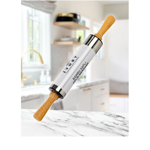 BZD IVORY BAMBU SAPLI METAL MERDANE DÖNERLİ 34 CM 1*24