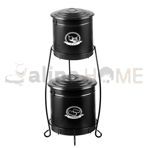 NİL METAL PATATES SOĞAN KUTUSU İKİ KATLI YUVARLAK LAMALI 1*6