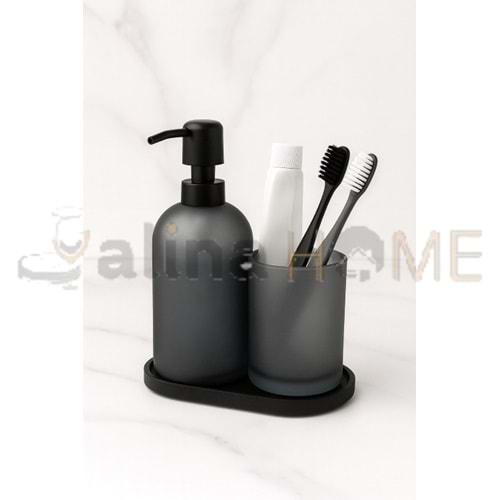 BZD IVORY CAM STANDLI 2 Lİ SIVI SABUNLUK SETİ 500 ML 1*24