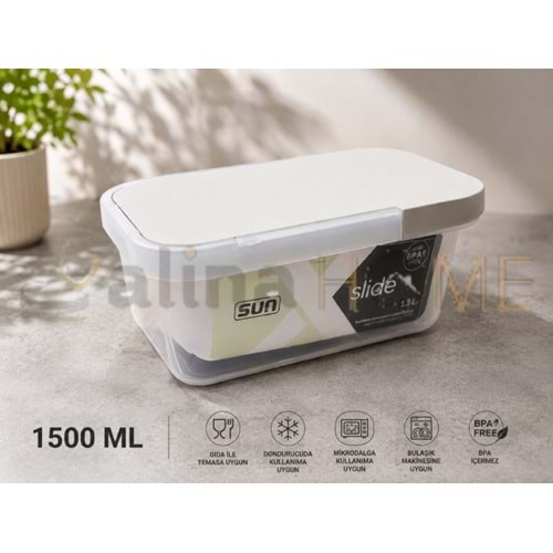 SUN SAKLAMA KABI SÜRGÜLÜ KAPAK 1500 ML 1*24