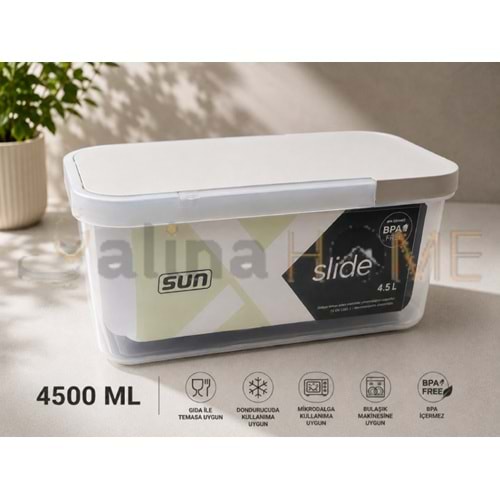 SUN SAKLAMA KABI SÜRGÜLÜ KAPAK 4500 ML 1*12