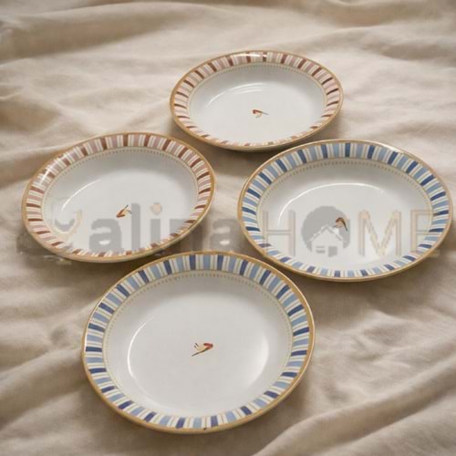 ALİNA HOME SEVDA KUŞU YUVARLAK YEMEK TABAĞI 20 CM 1*12