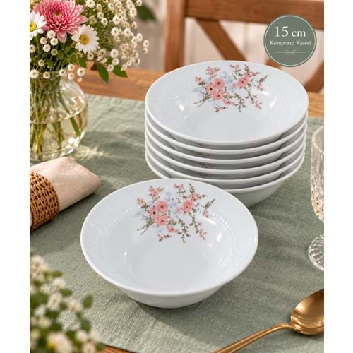 GÜRAL PORSELEN SEDEF 15 CM KOMPOSTO KASESİ 1*12