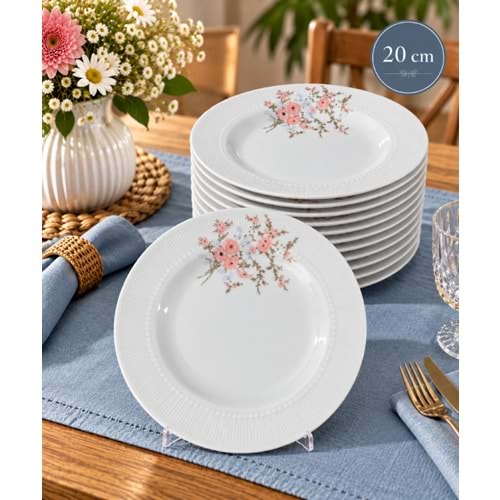 GÜRAL PORSELEN SEDEF 20 CM DÜZ TABAK 1*12