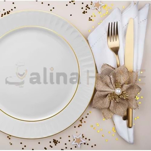 GÜRAL PORSELEN SEDEF 20 CM DÜZ TABAK MAT YALDIZ 1*12