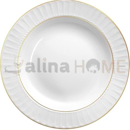 GÜRAL PORSELEN SEDEF 22 CM ÇUKUR TABAK MAT YALDIZ 1*12