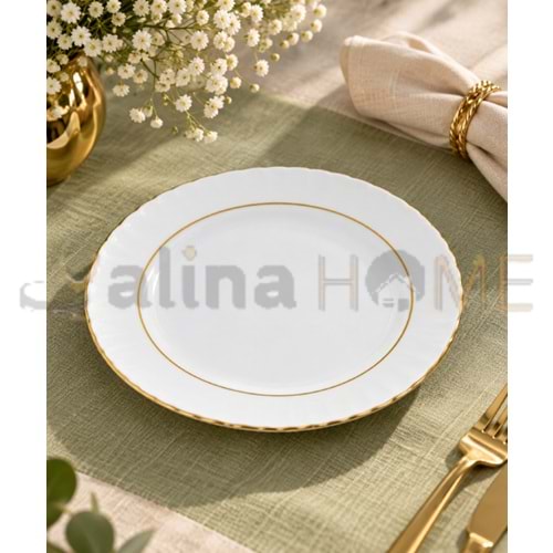 GÜRAL PORSELEN SEDEF 25 CM DÜZ TABAK MAT YALDIZ 1*12
