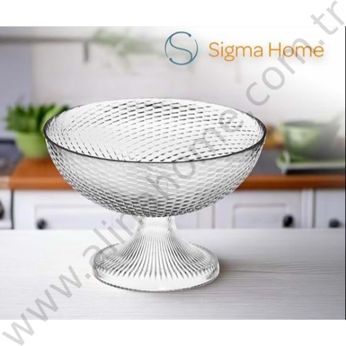 SİGMA AYAKLI SUNUMLUK ADEN OVAL CAM 22 CM 1*6