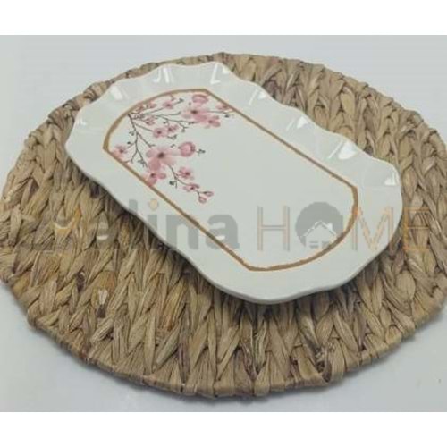 ALİNA HOME FIRFIR PEMBE SAKURA BÜYÜK OVAL SUNUM 31X18 CM 1*12
