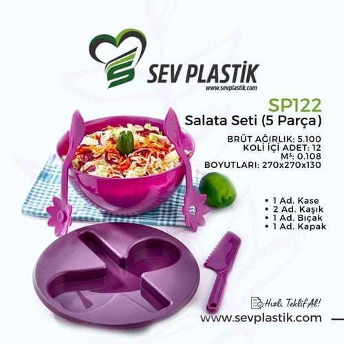 SEV 5 PARÇA SALATA KASE SETİ 1*12