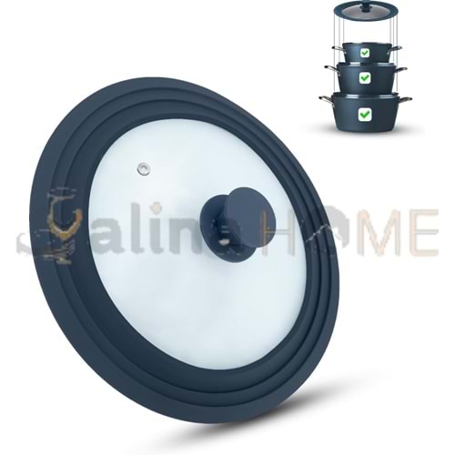 STR CAM TEMPERLİ TENCERE VE TAVA KAPAĞI 18-20-22 CM 1*12