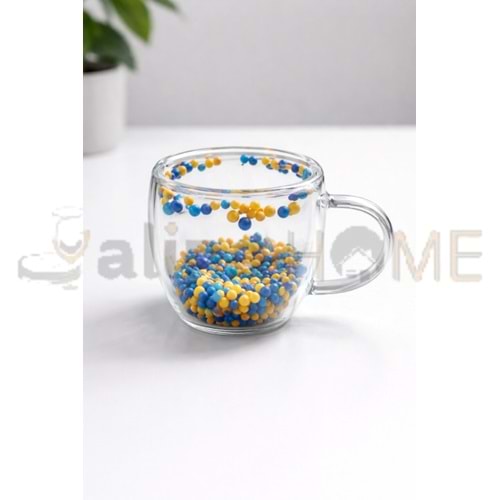 SVR CİDARLI BONCUKLU CAM BARDAK 250 ML 1*100