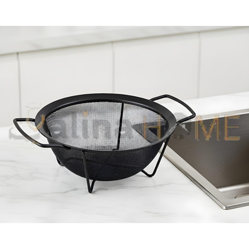 BZD IVORY SÜZGEÇ SİYAH ÇELİK 20 CM KULPLU SÜZGEÇ 1*80