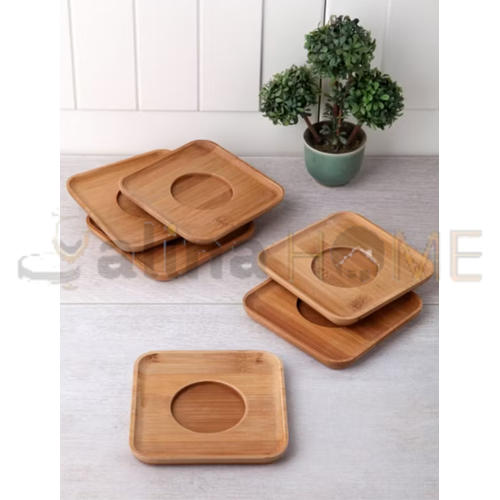 BALSA BAMBU ÇAY TABAĞI KARE 6 LI 1*24