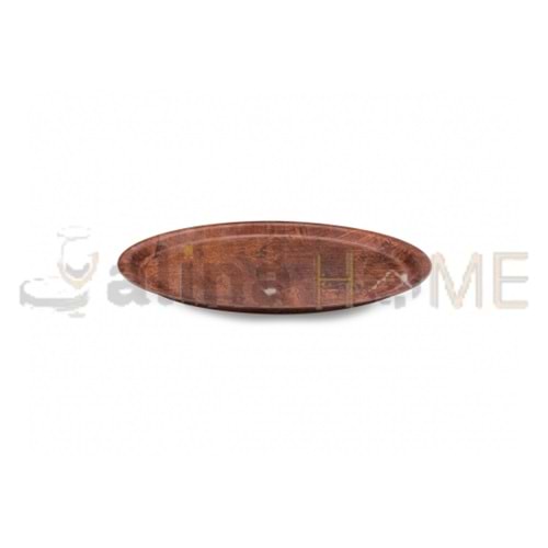 TRİA KRAFT TEPSİ 43 CM KAYMAZ YUVARLAK KESTANE MAT TEPSİ 1*25