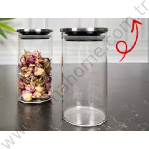 TUTKU BOROSİLİKAT CAM KAVANOZ 1350 ML YUVARLAK 1*12