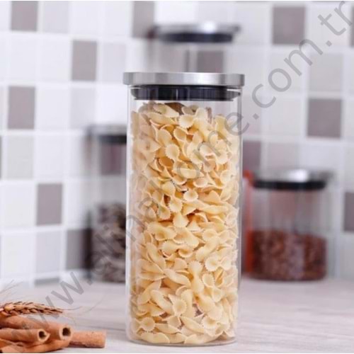 TUTKU BOROSİLİKAT CAM KAVANOZ 1650 ML YUVARLAK 1*12