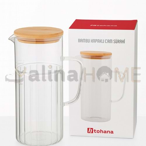 THN CAM SÜRAHİ BAMBU KAPAKLI 1,5 LT 1*12