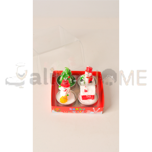 THN MUM YILBAŞI DEKORLU DEKORATİF MUM 4 LÜ 1*24