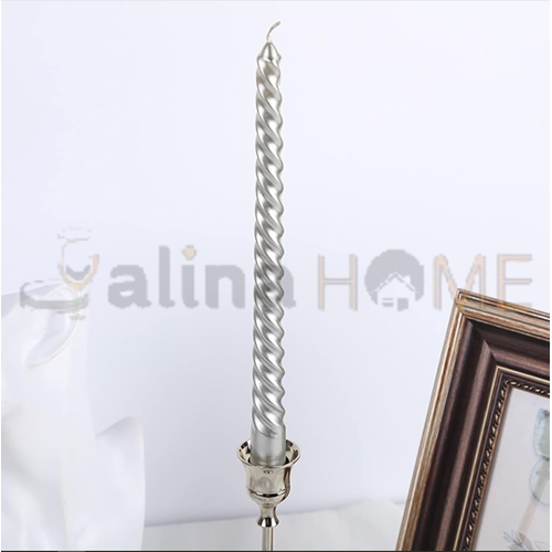 THN MUM ŞAMDAN DEKORATİF BURGULU GÜMÜŞ MUM 1*36