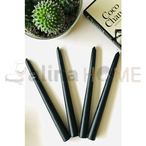 THN MUM ŞAMDAN DEKORATİF SİYAH MUM 1*36