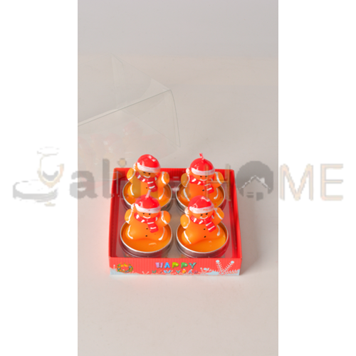 THN MUM KARDAN ADAM DEKORLU DEKORATİF MUM 4 LÜ 1*24