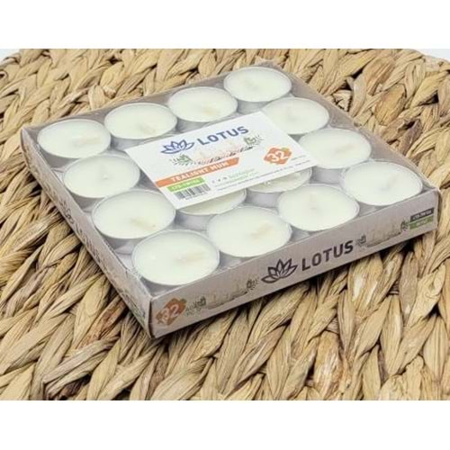 BZD LOTUS 32 Lİ BEYAZ TEALIGHT MUM 1*80