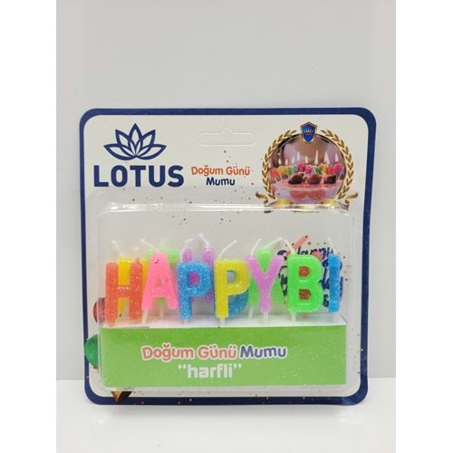 BZD LOTUS HARFLİ DOĞUM GÜNÜ MUMU 1*24