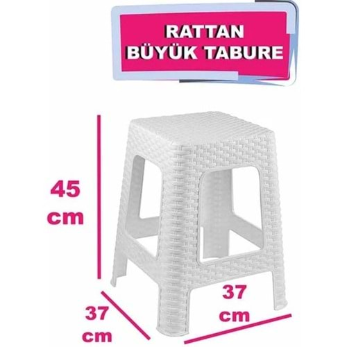 TUFFEX TABURE RADDAN BEYAZ BÜYÜK BOY