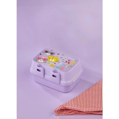 TUFFEX BESLENME DİKDÖRTGEN KEDİLİ LUNCH BOX 1*36