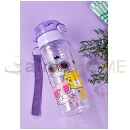 TUFFEX ÇOCUK KEDİLİ MONO PİPETLİ MATARA 500 ML 1*24