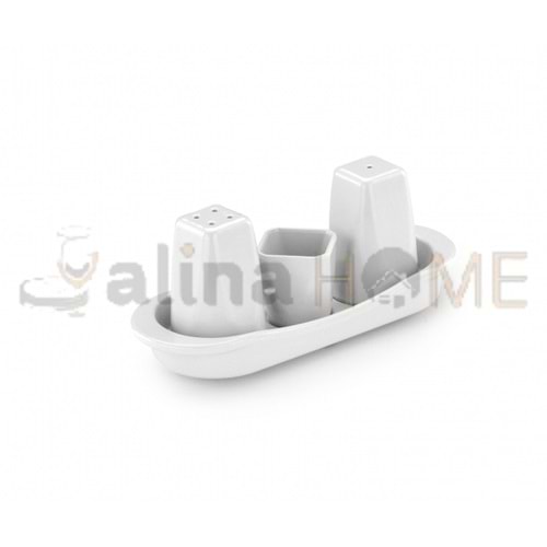 TRİA MELAMİN TUZLUK & BİBERLİK SET 4 PRÇ BEYAZ ML365 1*25