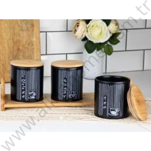 TUTKU AHŞAP STANDLI 3 LÜ BAHARATLIK 1*8