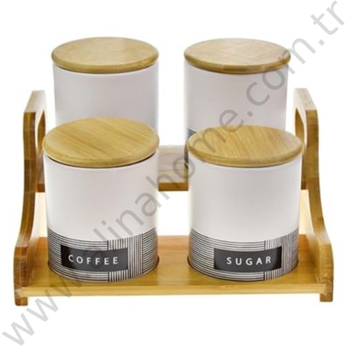 TUTKU AHŞAP STANDLI 4 LÜ BAHARAT SETİ 1*8
